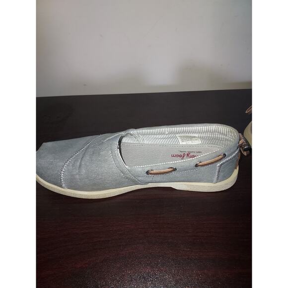 Bobs Skechers Women's Slip Ons 7.5M Boat Shoes Memory Foam Canvas Gray 33739 - Picture 7 of 13